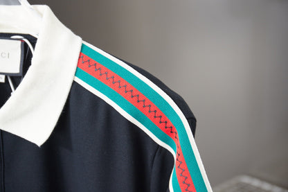 260306 New high-quality striped sleeve embroidered collar polo shirt