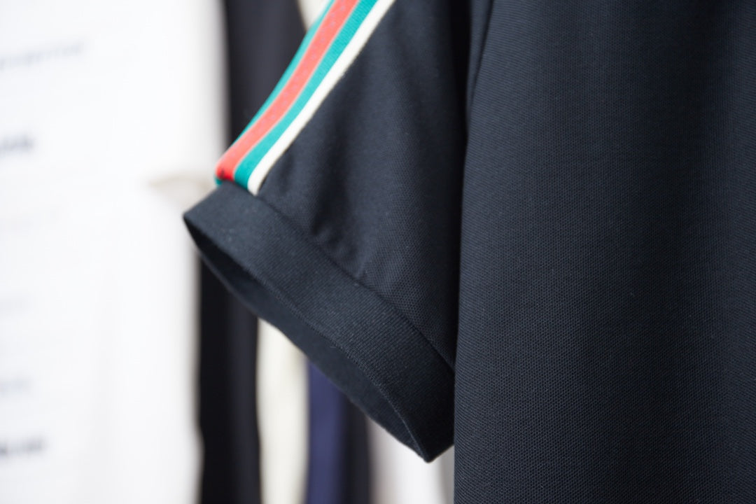 260306 New high-quality striped sleeve embroidered collar polo shirt