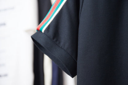 260306 New high-quality striped sleeve embroidered collar polo shirt