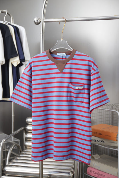 260306 New high-quality striped plain weave t-shirt