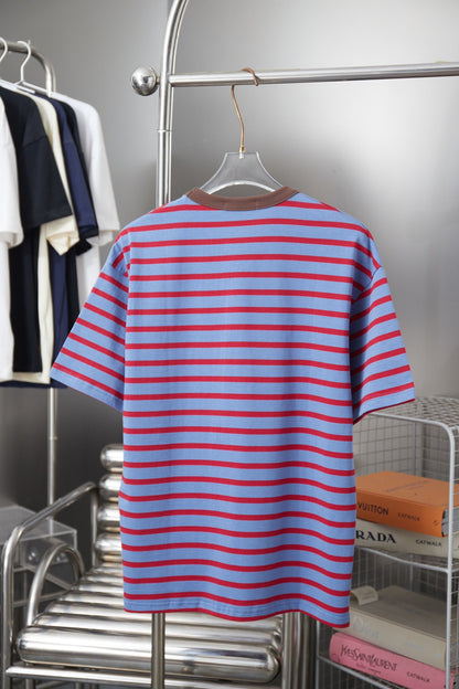 260306 New high-quality striped plain weave t-shirt