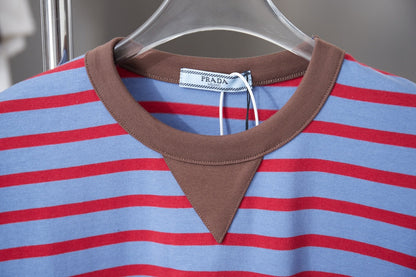 260306 New high-quality striped plain weave t-shirt
