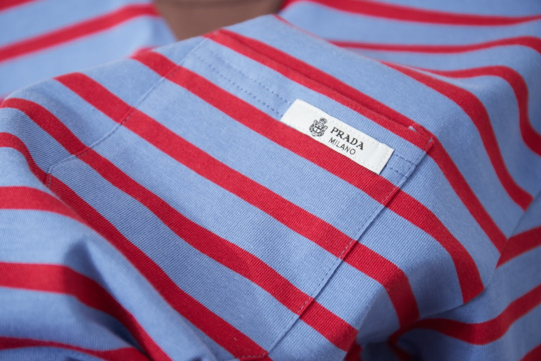 260306 New high-quality striped plain weave t-shirt