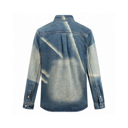 260306 New high-quality gradient vintage pocket denim jacket