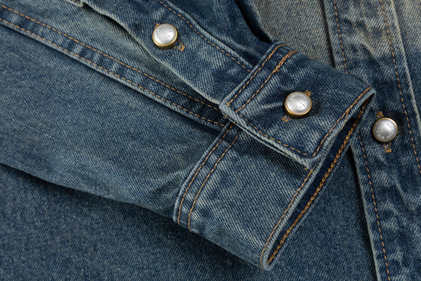 260306 New high-quality gradient vintage pocket denim jacket