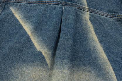 260306 New high-quality gradient vintage pocket denim jacket