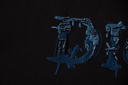 260306 New high-quality heavy-duty embroidered sequin T-shirt