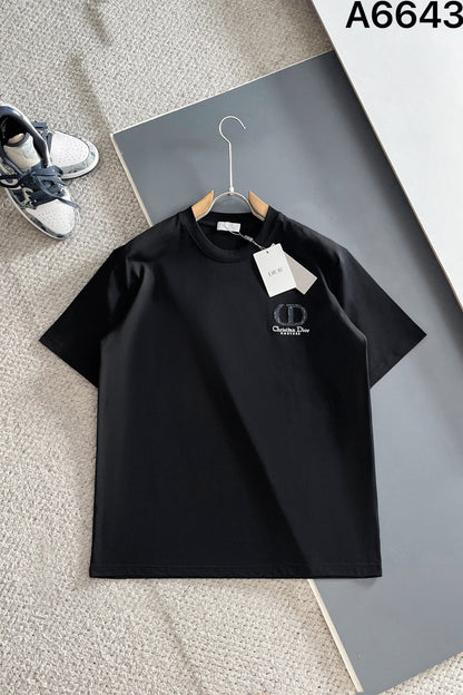 060311 New high-quality embroidered T-shirt with fabric pattern