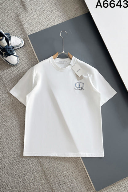 060311 New high-quality embroidered T-shirt with fabric pattern