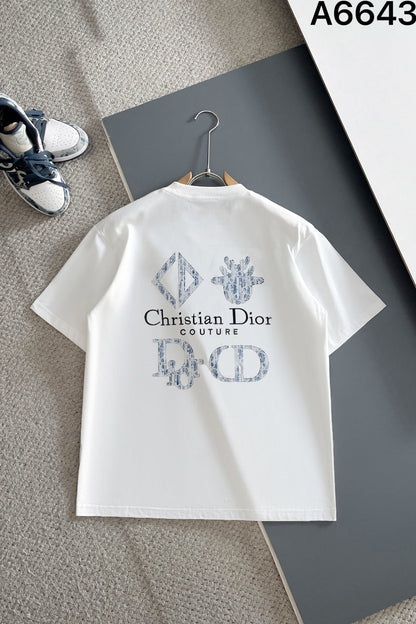 060311 New high-quality embroidered T-shirt with fabric pattern