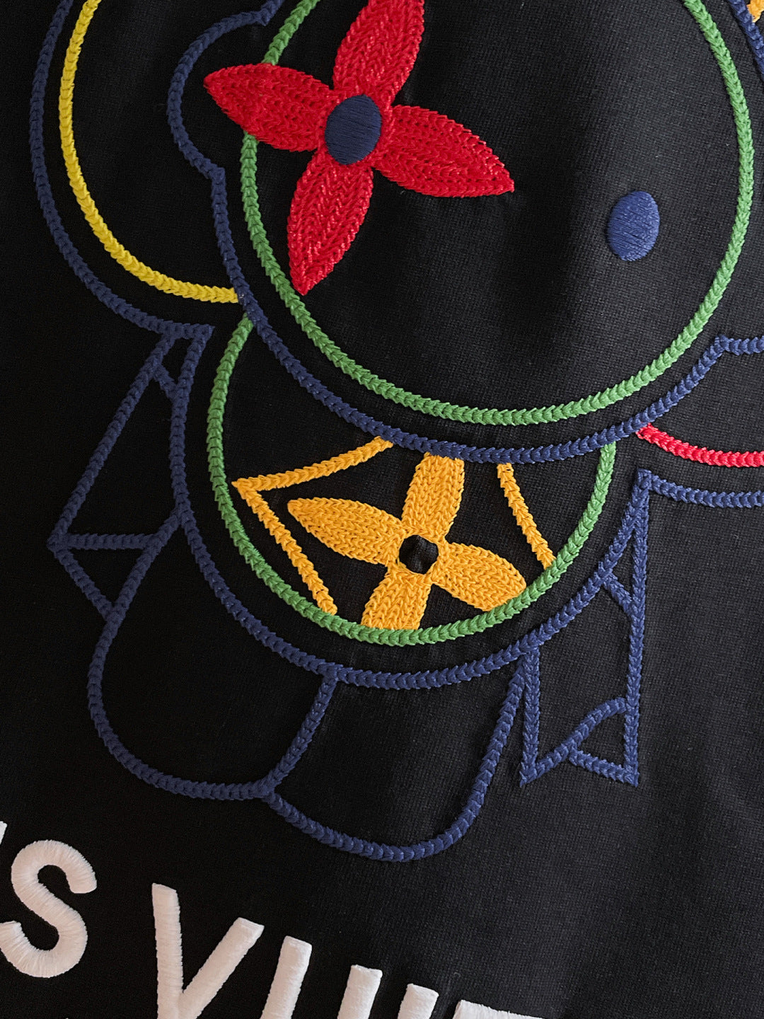 060311 New high-quality embroidered color-matched T-shirt
