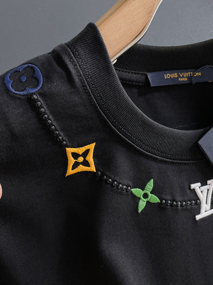 060311 New high-quality embroidered color-matched T-shirt
