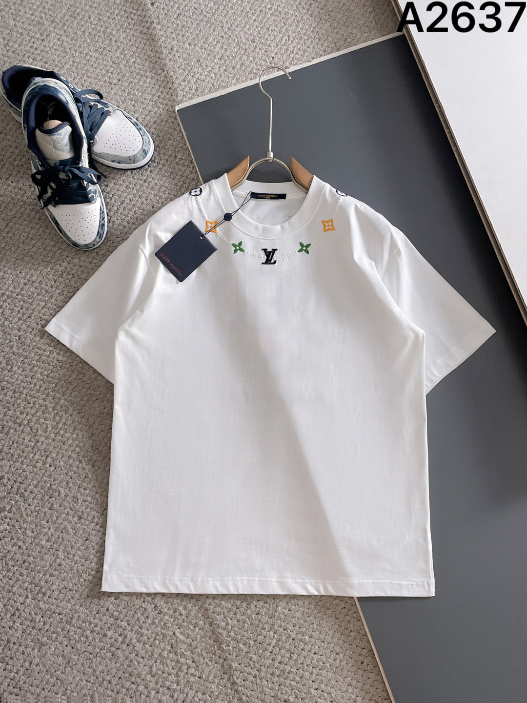 060311 New high-quality embroidered color-matched T-shirt