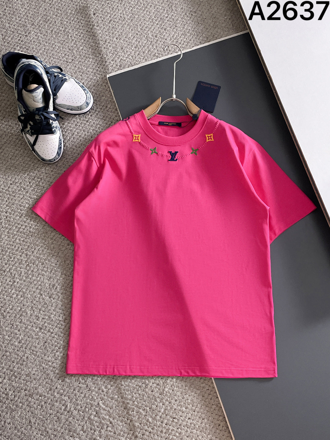 060311 New high-quality embroidered color-matched T-shirt