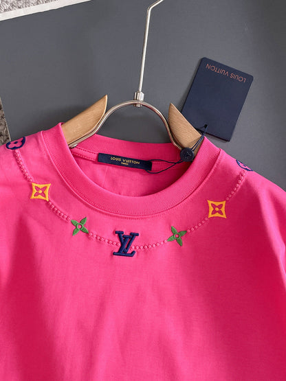 060311 New high-quality embroidered color-matched T-shirt