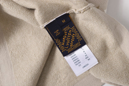 060311 New high-quality gradient-color woven-print jacquard wool blend round-neck T-shirt