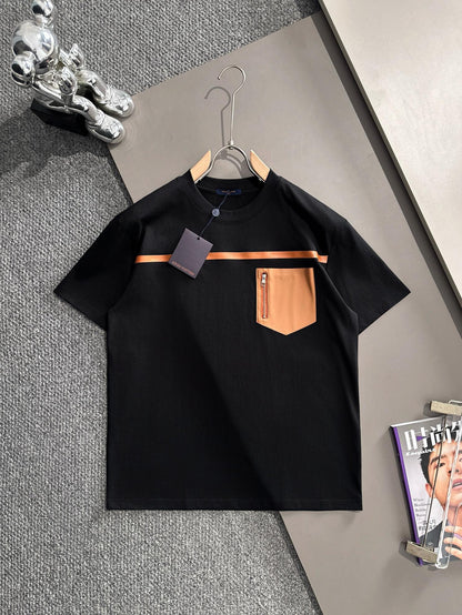 060311 New high-quality zipper pocket T-shirt