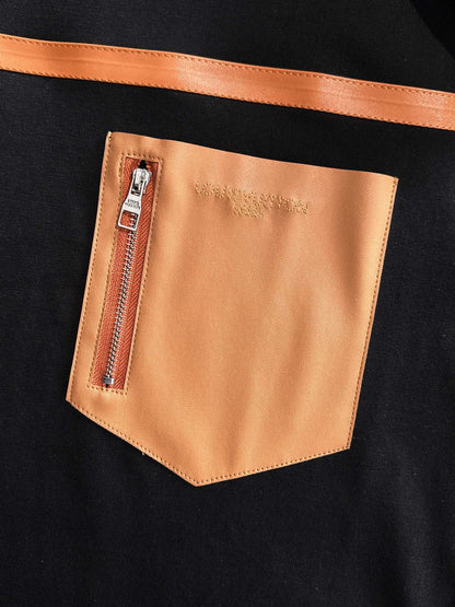 060311 New high-quality zipper pocket T-shirt
