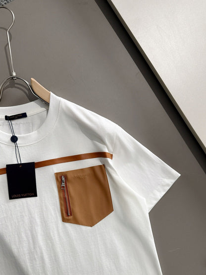 060311 New high-quality zipper pocket T-shirt