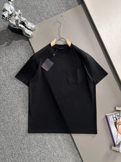 060311 New high-quality, minimalist pocket embroidered T-shirt