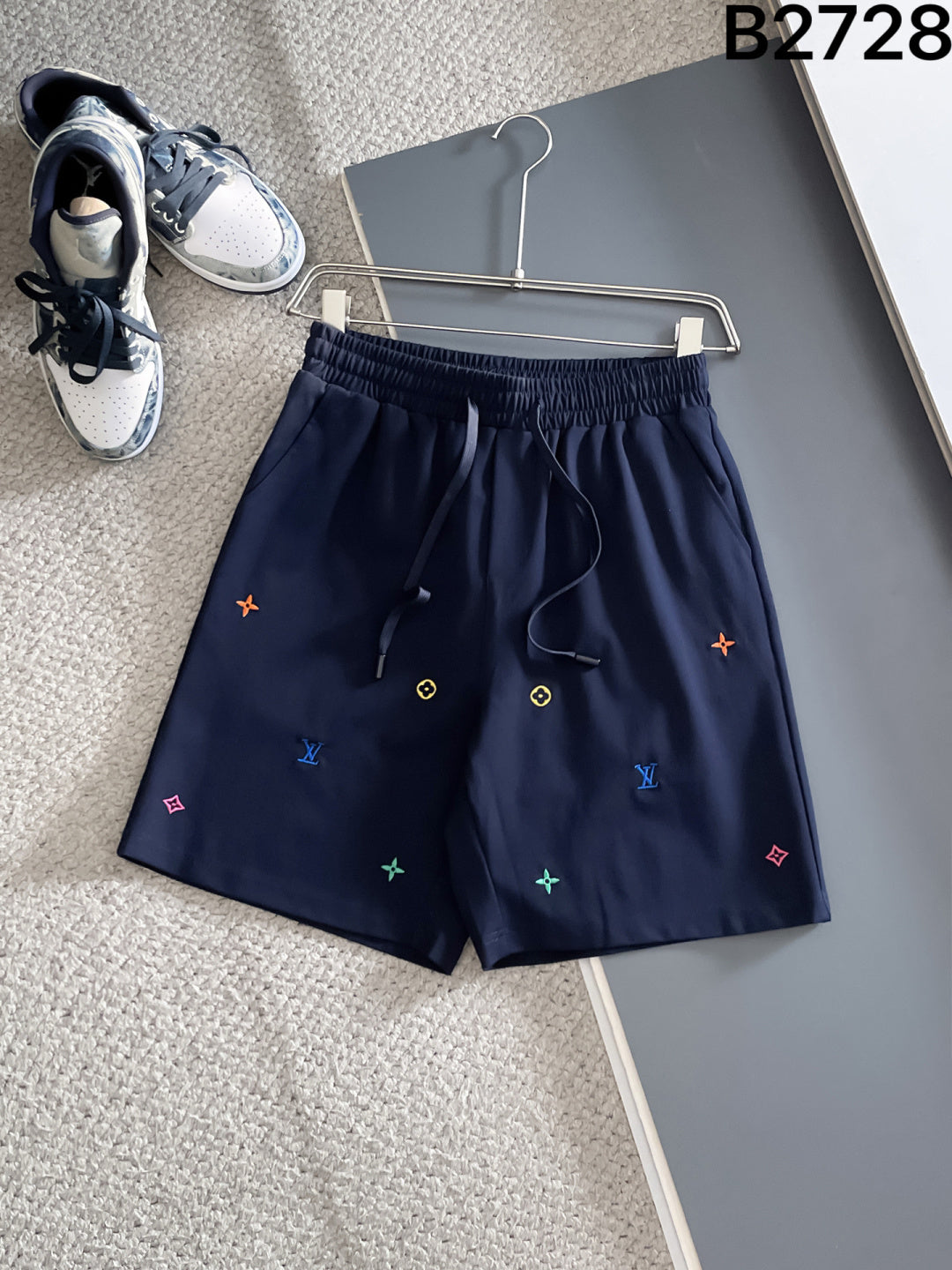 260311 New high-quality multi-color small icon embroidered shorts
