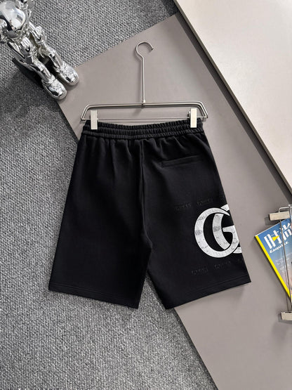 260311 New high-quality large-pattern embroidered fabric shorts