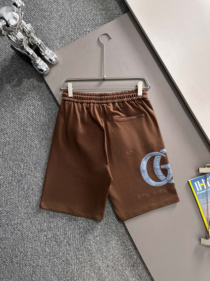 260311 New high-quality large-pattern embroidered fabric shorts