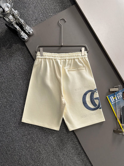 260311 New high-quality large-pattern embroidered fabric shorts