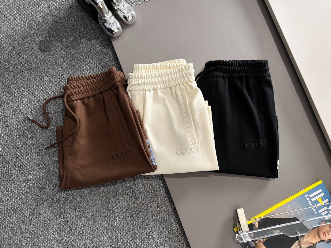 260311 New high-quality large-pattern embroidered fabric shorts