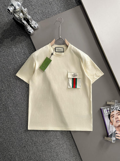 060311 New high-quality sleeve patch pocket T-shirt