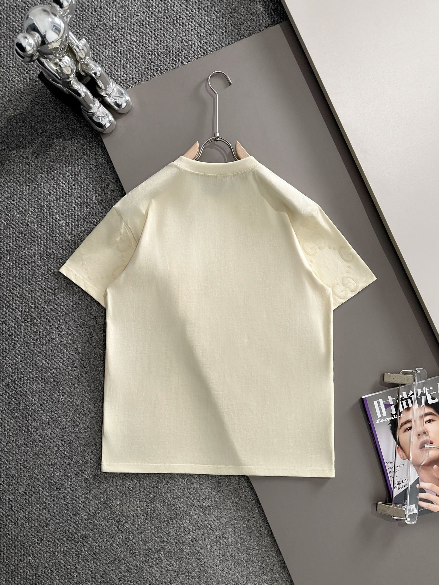 060311 New high-quality sleeve patch pocket T-shirt