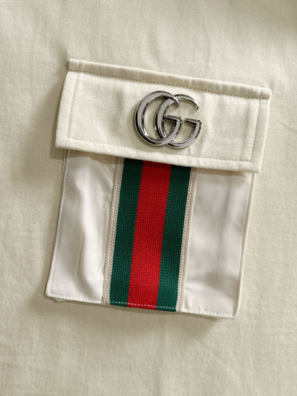 060311 New high-quality sleeve patch pocket T-shirt