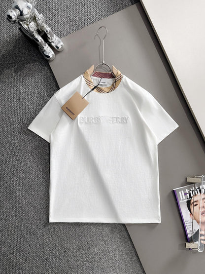 060311 New high-quality embroidered T-shirt with a stitched neckline