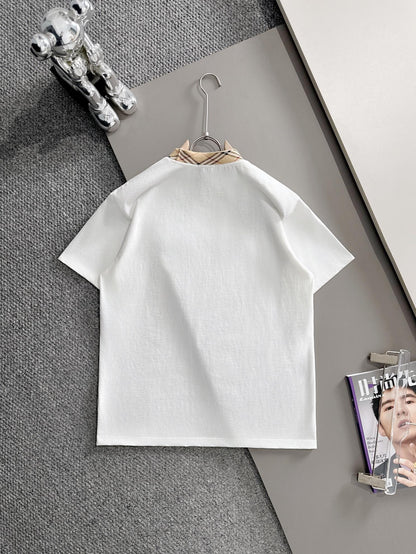 060311 New high-quality embroidered T-shirt with a stitched neckline