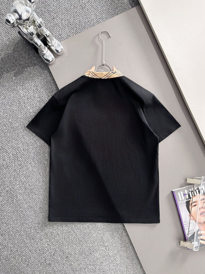 060311 New high-quality embroidered T-shirt with a stitched neckline