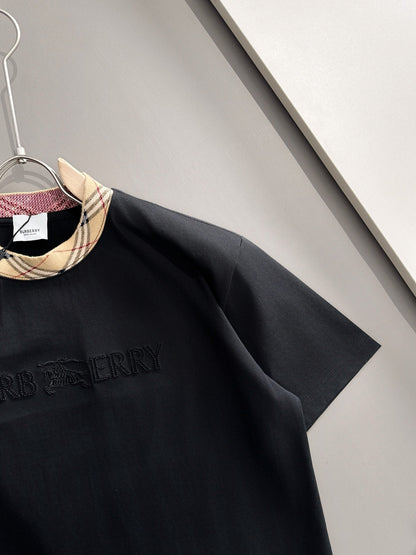 060311 New high-quality embroidered T-shirt with a stitched neckline