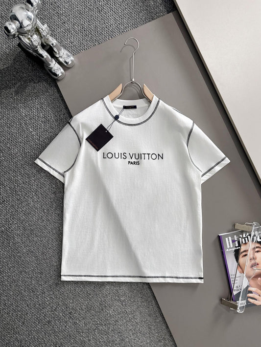 060311 New high-quality color-matched stitching simple T-shirt