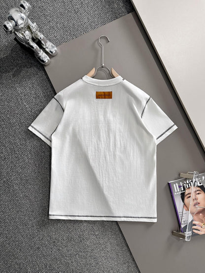 060311 New high-quality color-matched stitching simple T-shirt