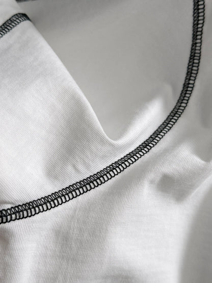 060311 New high-quality color-matched stitching simple T-shirt