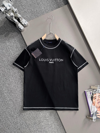 060311 New high-quality color-matched stitching simple T-shirt