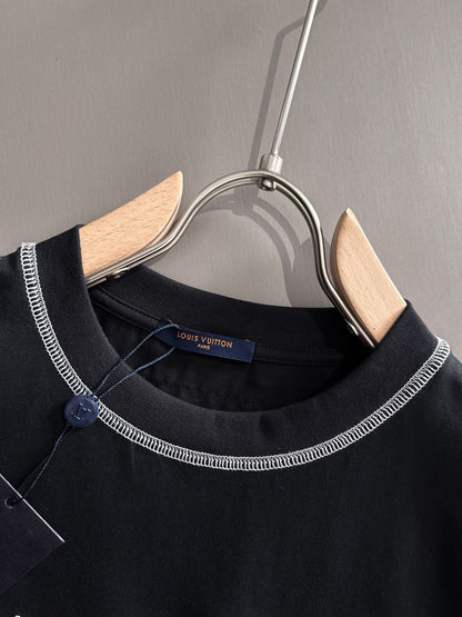 060311 New high-quality color-matched stitching simple T-shirt