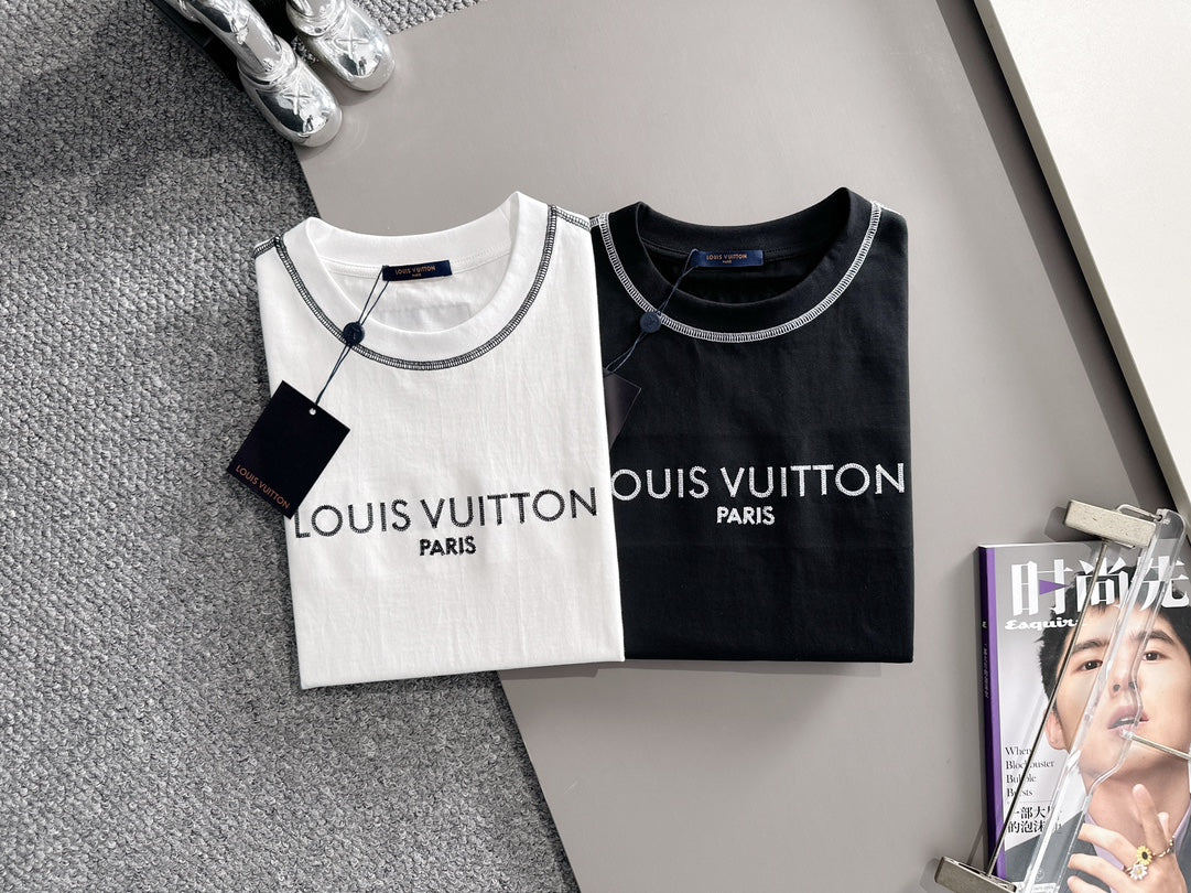 060311 New high-quality color-matched stitching simple T-shirt