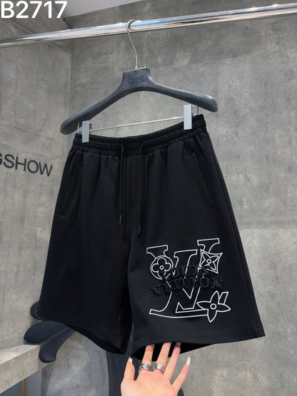 260311 New high-quality straight-striped patchwork knitted shorts