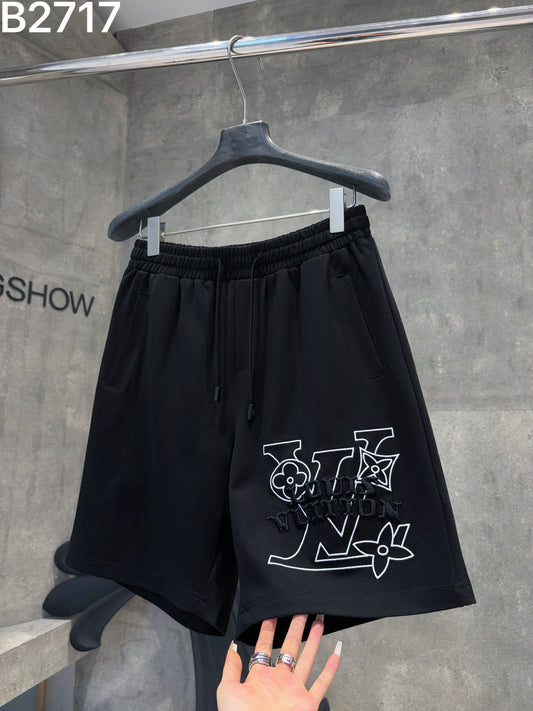 260311 New high-quality straight-striped patchwork knitted shorts