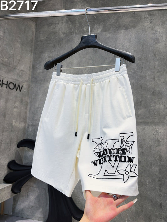 260311 New high-quality straight-striped patchwork knitted shorts