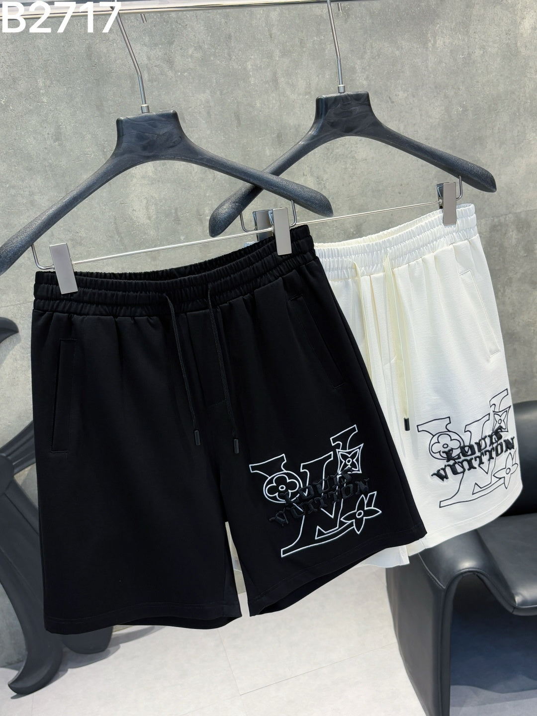 260311 New high-quality straight-striped patchwork knitted shorts