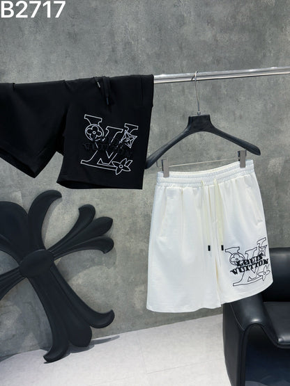 260311 New high-quality straight-striped patchwork knitted shorts
