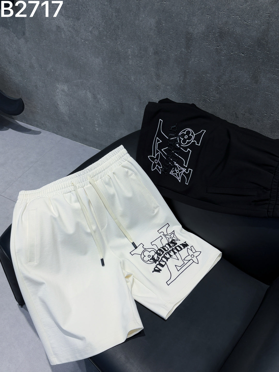 260311 New high-quality straight-striped patchwork knitted shorts