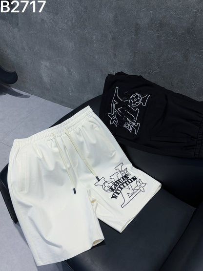 260311 New high-quality straight-striped patchwork knitted shorts