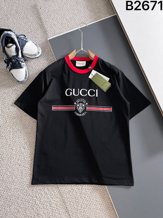 060311 New high-quality collared patchwork color-blocking T-shirt